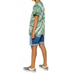 NEW A MONDAY IN COPENHAGEN boys balder colorblock shorts in blue fog